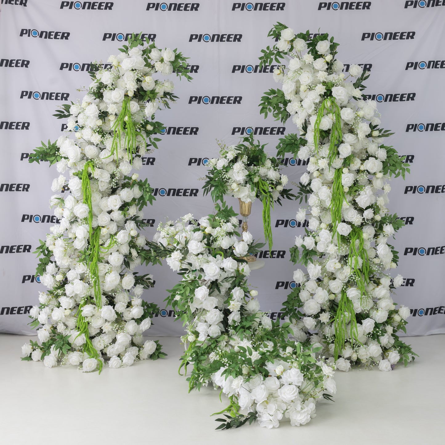 White Rose Cascade Floral Runner