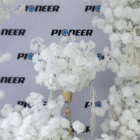 White Rose & Cherry Blossom Floral Centerpiece