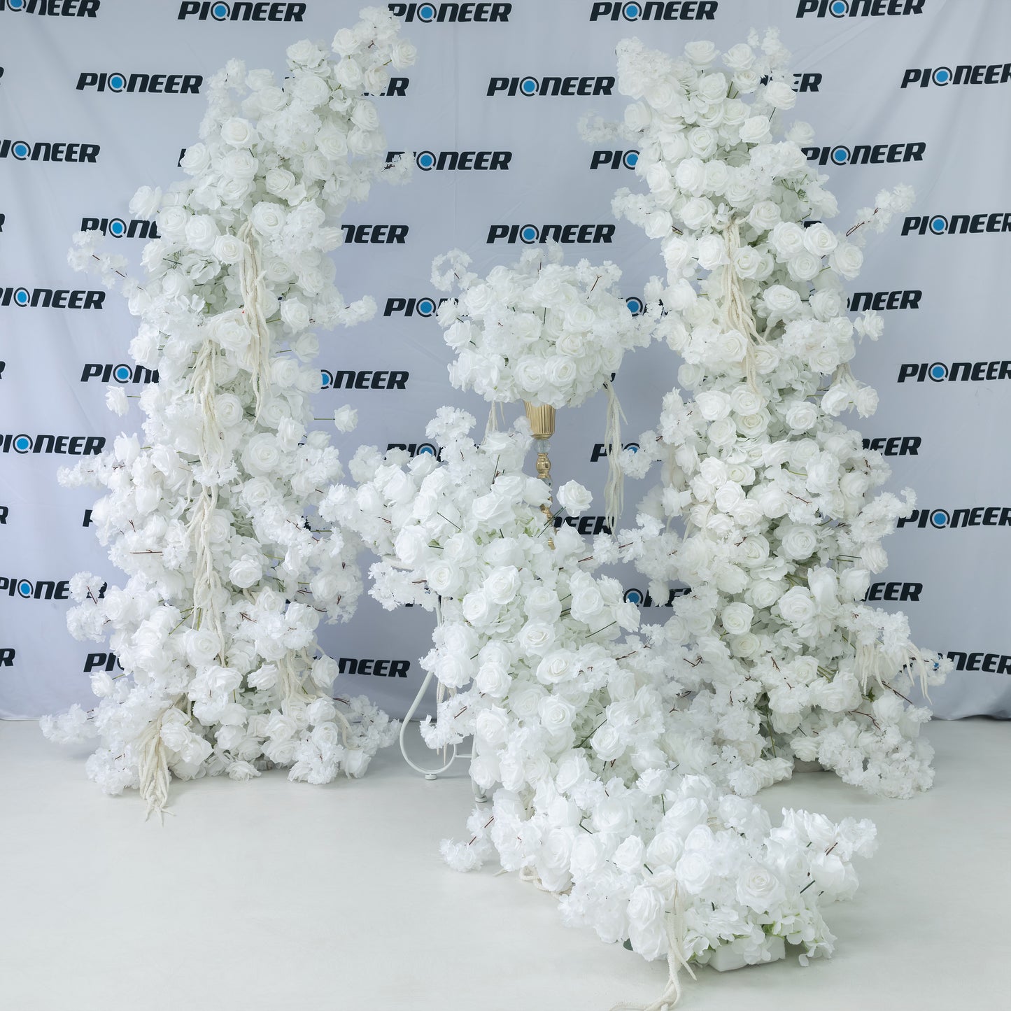 White Rose & Cherry Blossom Floral Centerpiece