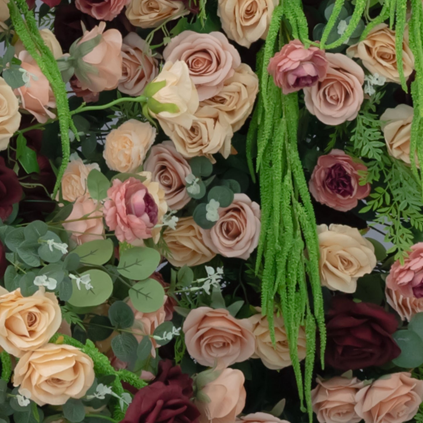 Burgundy & Blush Rose Floral Centerpiece Display