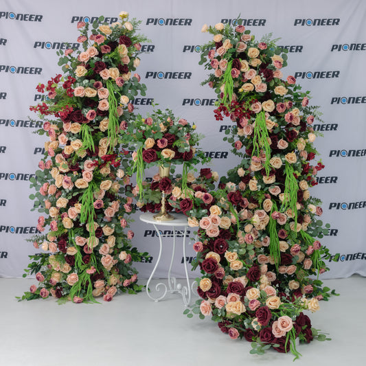 Blush Pink Vineyard Rose Floral Runner