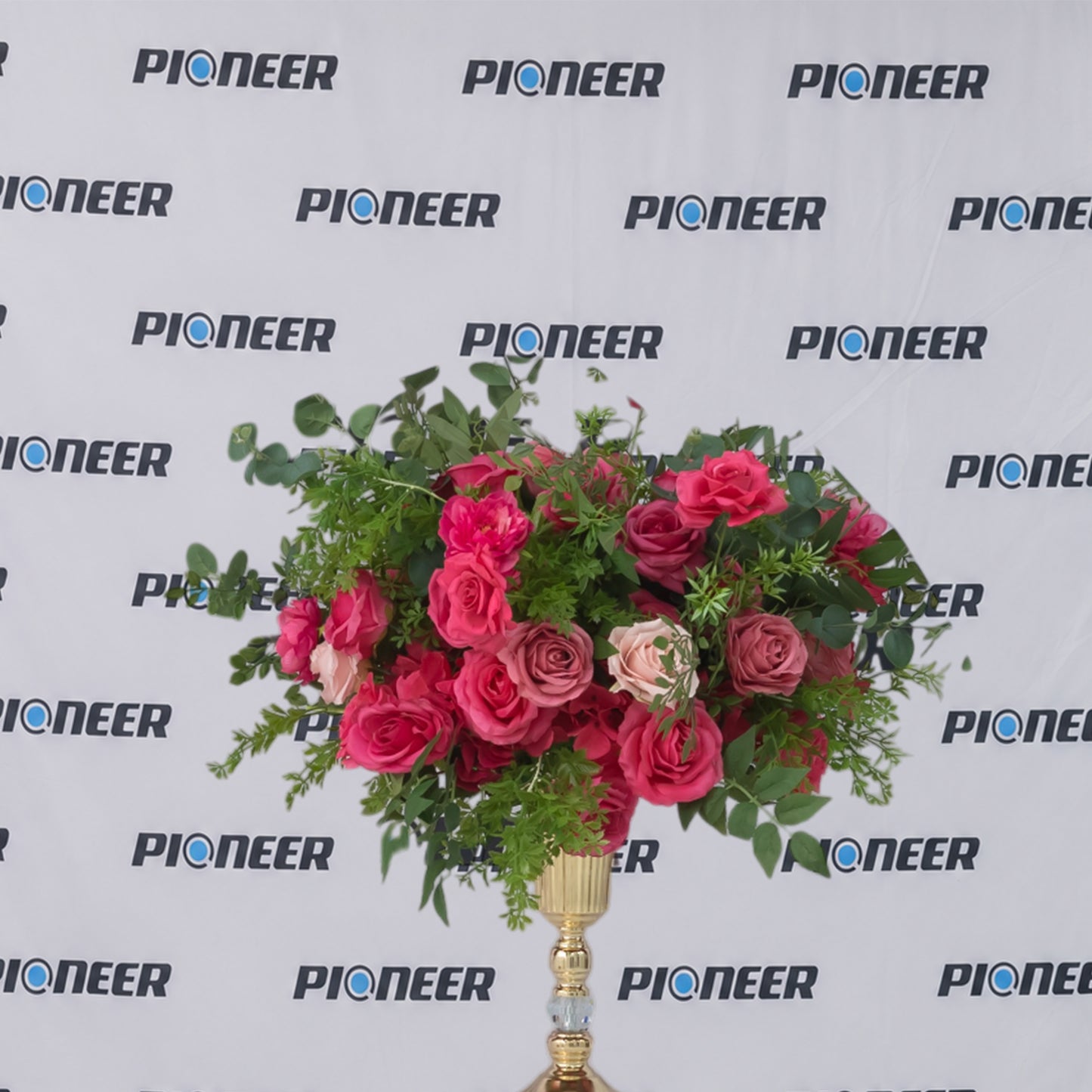 Romantic Pink Fuchsia Rose Floral Centerpiece