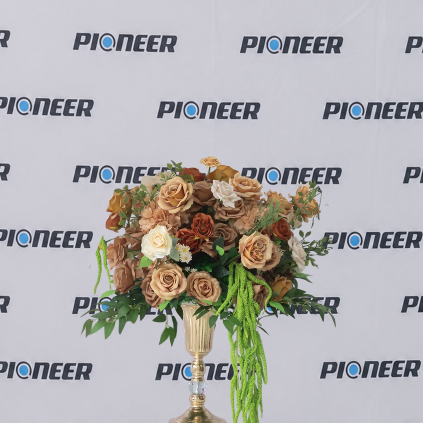 Vintage Mocha & Ivory Rose Floral Centerpiece