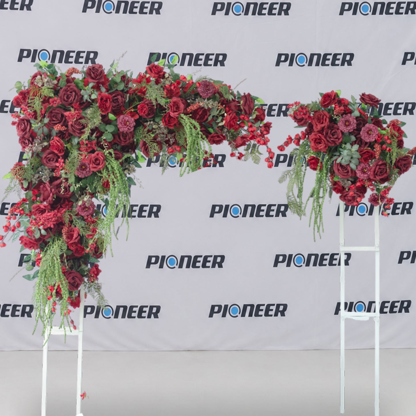 Textured Burgundy Rose & Greenery Hanging Backdrop