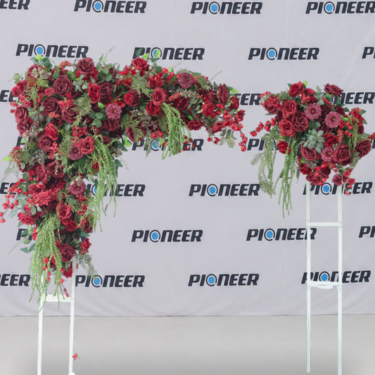 Textured Burgundy Rose & Greenery Hanging Backdrop