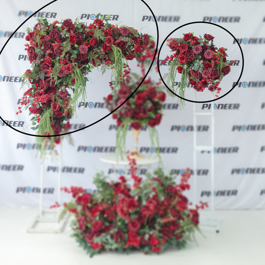 Textured Burgundy Rose & Greenery Hanging Backdrop