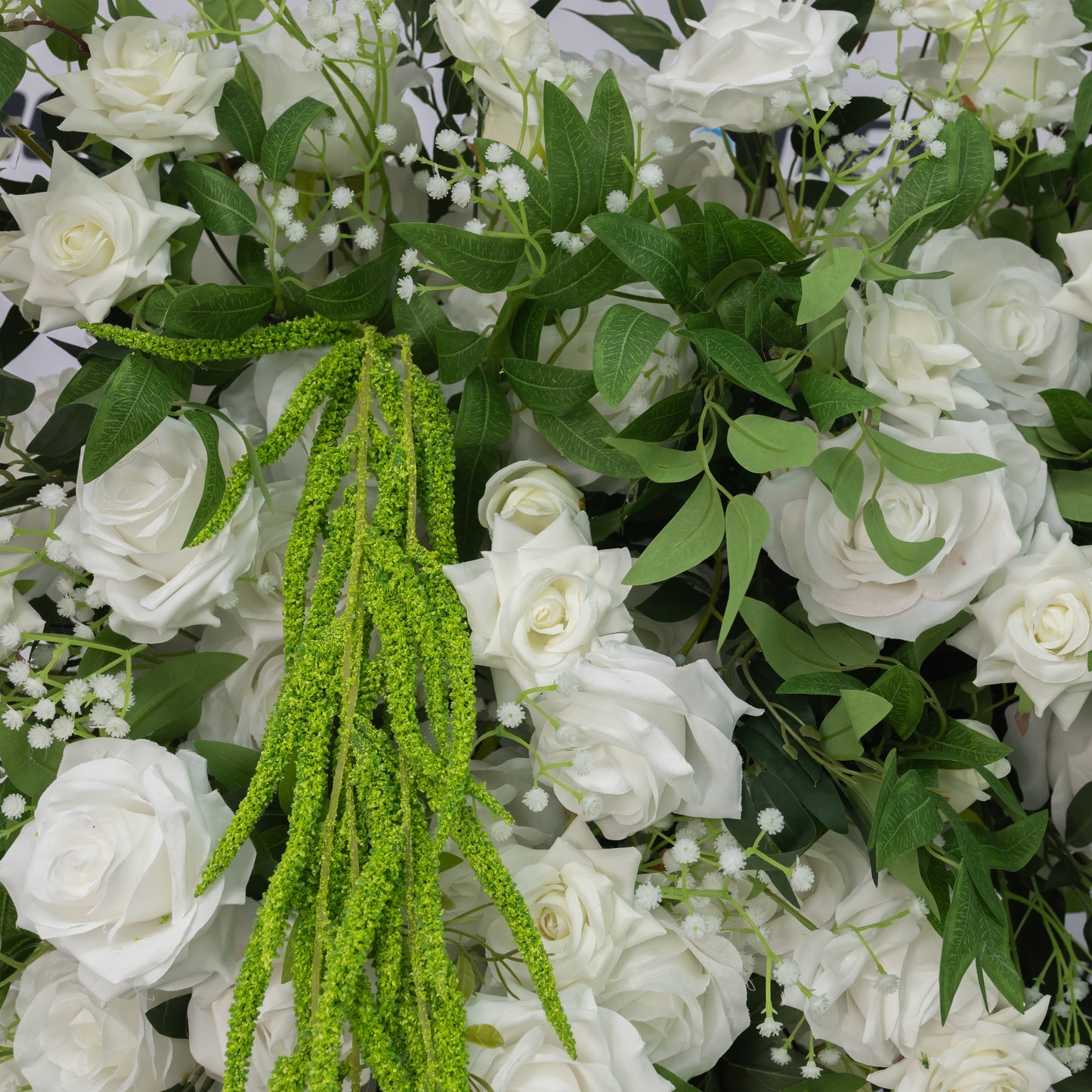 Pure White Rose & Greenery Floral Centerpiece