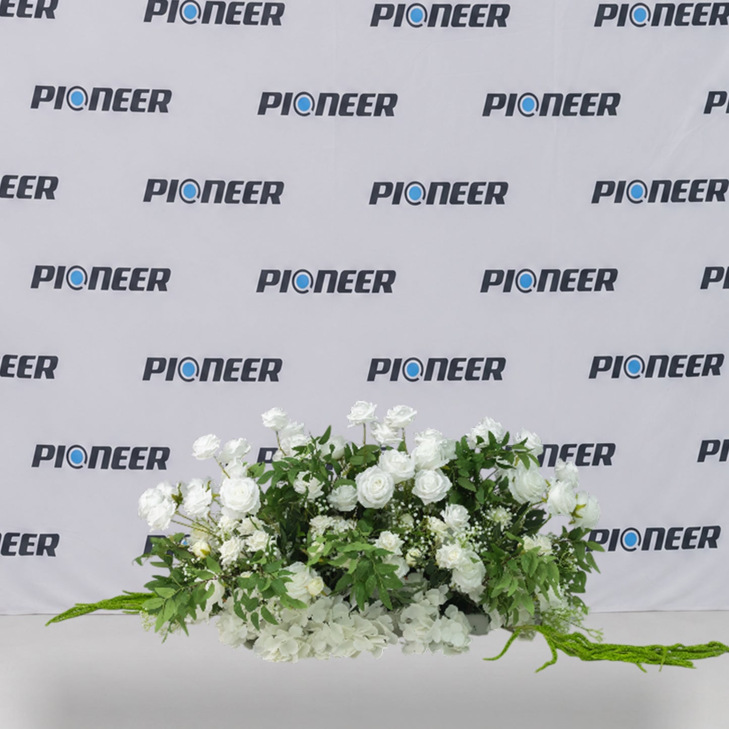 White Rose & Cascading Greenery Floral Runner