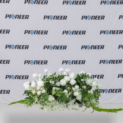 White Rose & Cascading Greenery Floral Runner