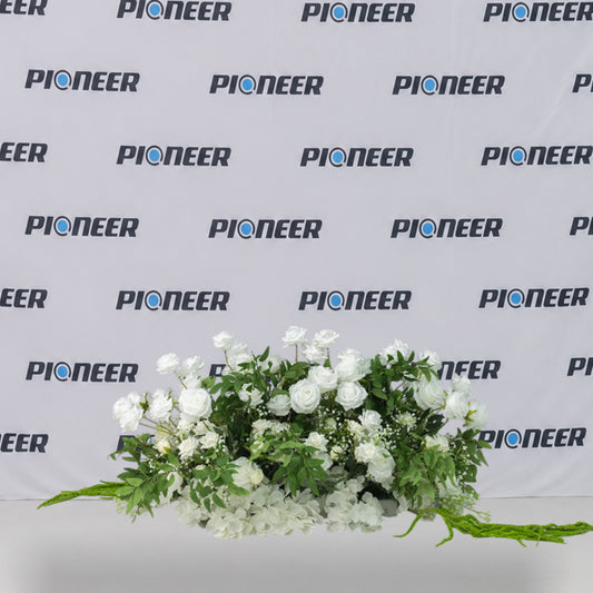 White Rose & Cascading Greenery Floral Runner