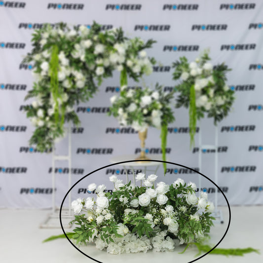 White Rose & Cascading Greenery Floral Runner