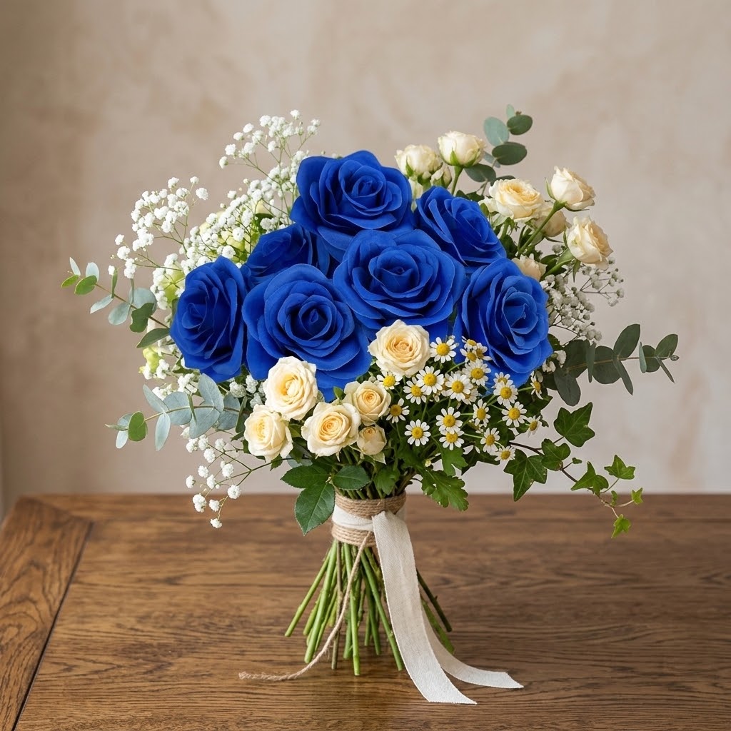 Blue Silk Happiness Rose Bush - 7 Heads