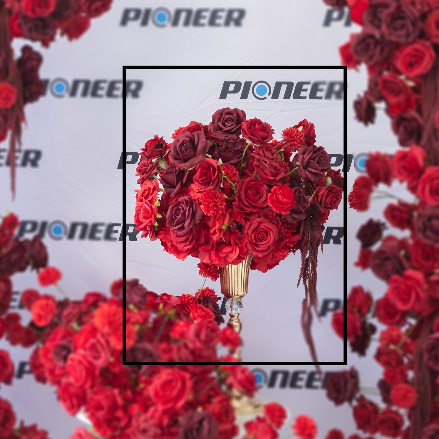Premium Crimson Rose Floral Centerpiece